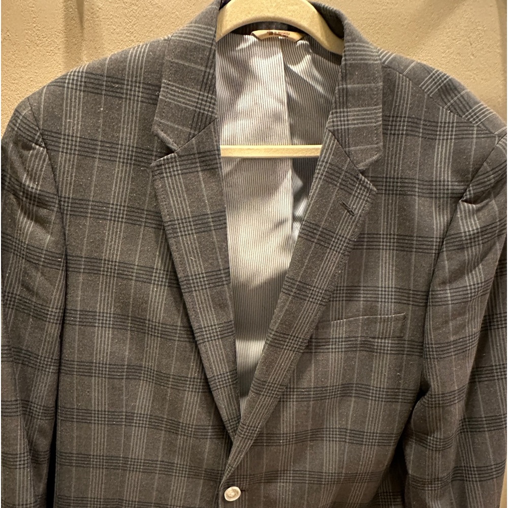 Haggar blue and white window pane men’s blazer sz 44L